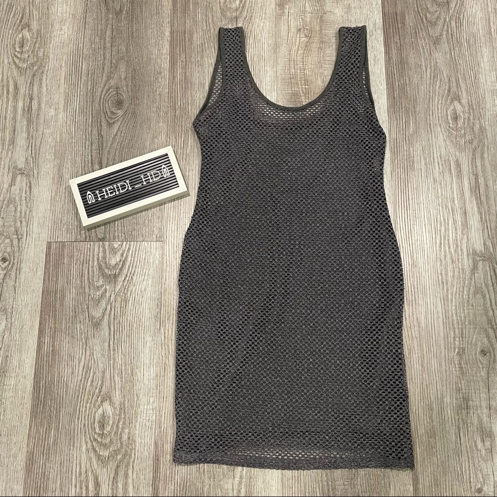 Topshop Gray Mesh Bodycon